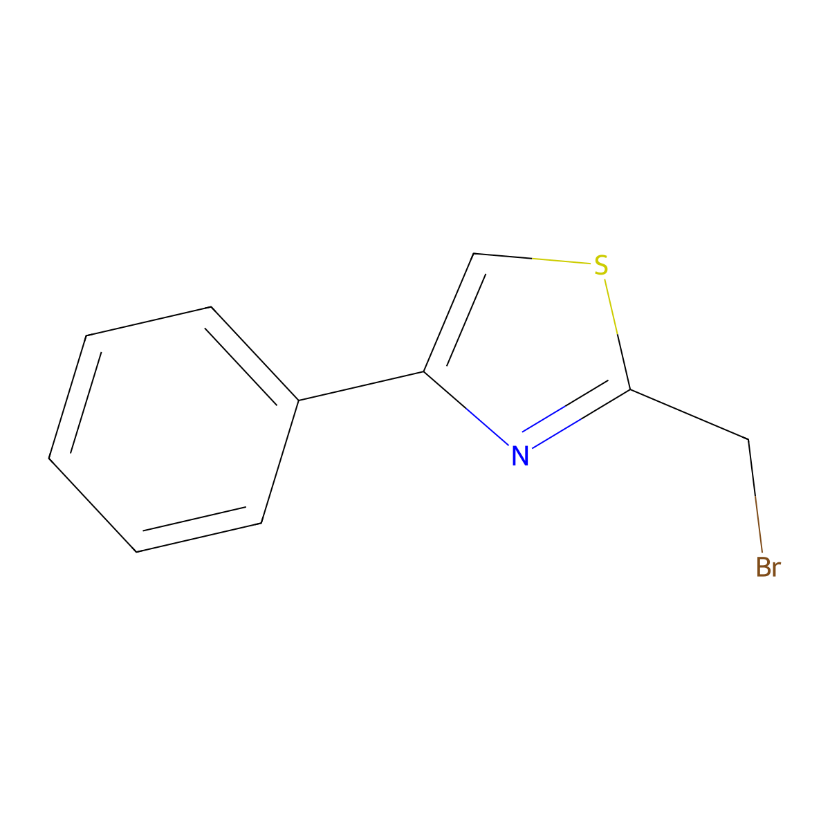 2-(Bromomethyl)-4-phenyl-1,3-thiazole molecular structure, CAS 78502-79-1