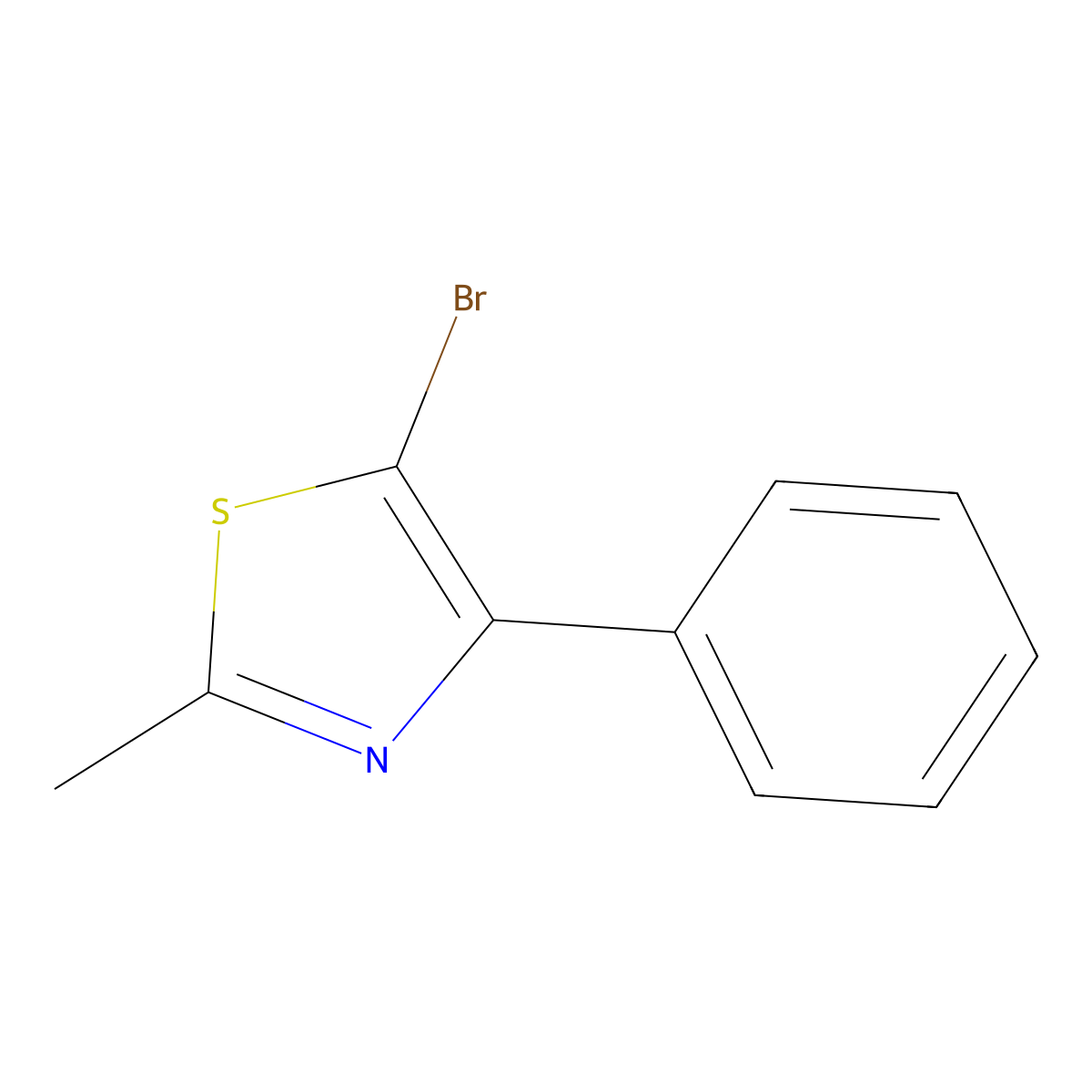 5-Bromo-2-methyl-4-phenyl-1,3-thiazole molecular structure, CAS 78502-81-5