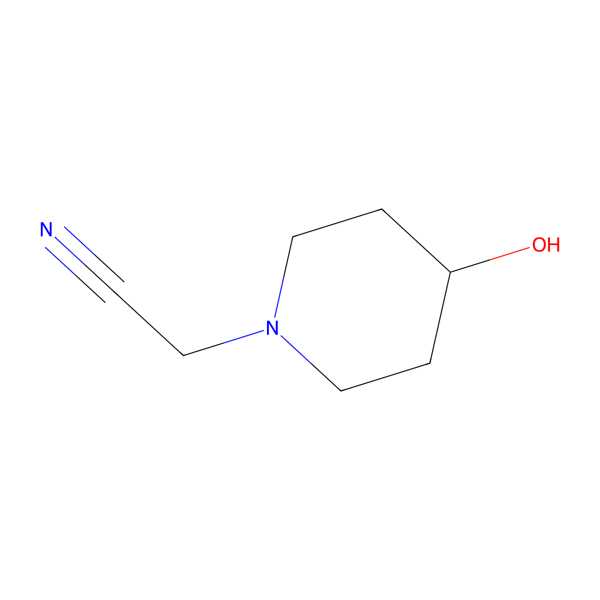 2-(4-Hydroxypiperidin-1-YL)acetonitrile molecular structure, CAS 78503-67-0