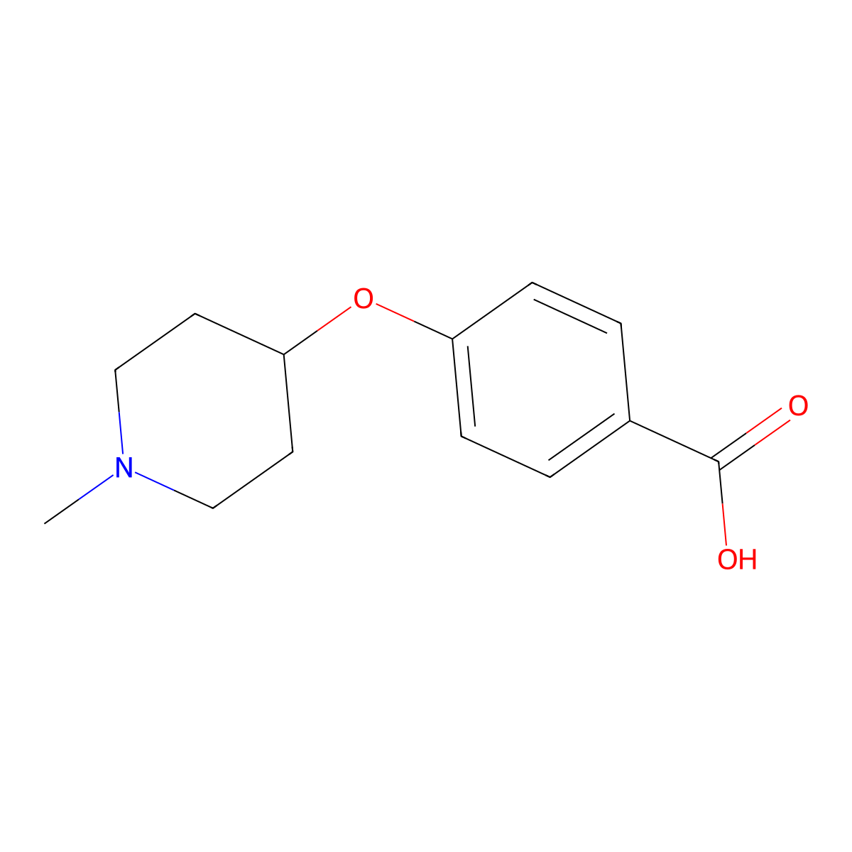 4-((1-Methylpiperidin-4-YL)oxy)benzoic acid molecular structure, CAS 785048-54-6