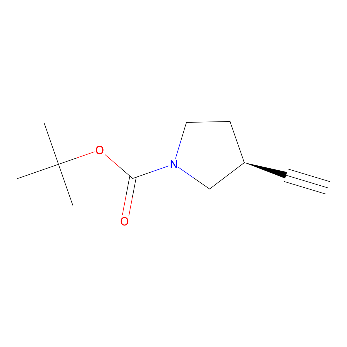 (S)-1-Boc-3-Ethynylpyrrolidine molecular structure, CAS 785051-40-3