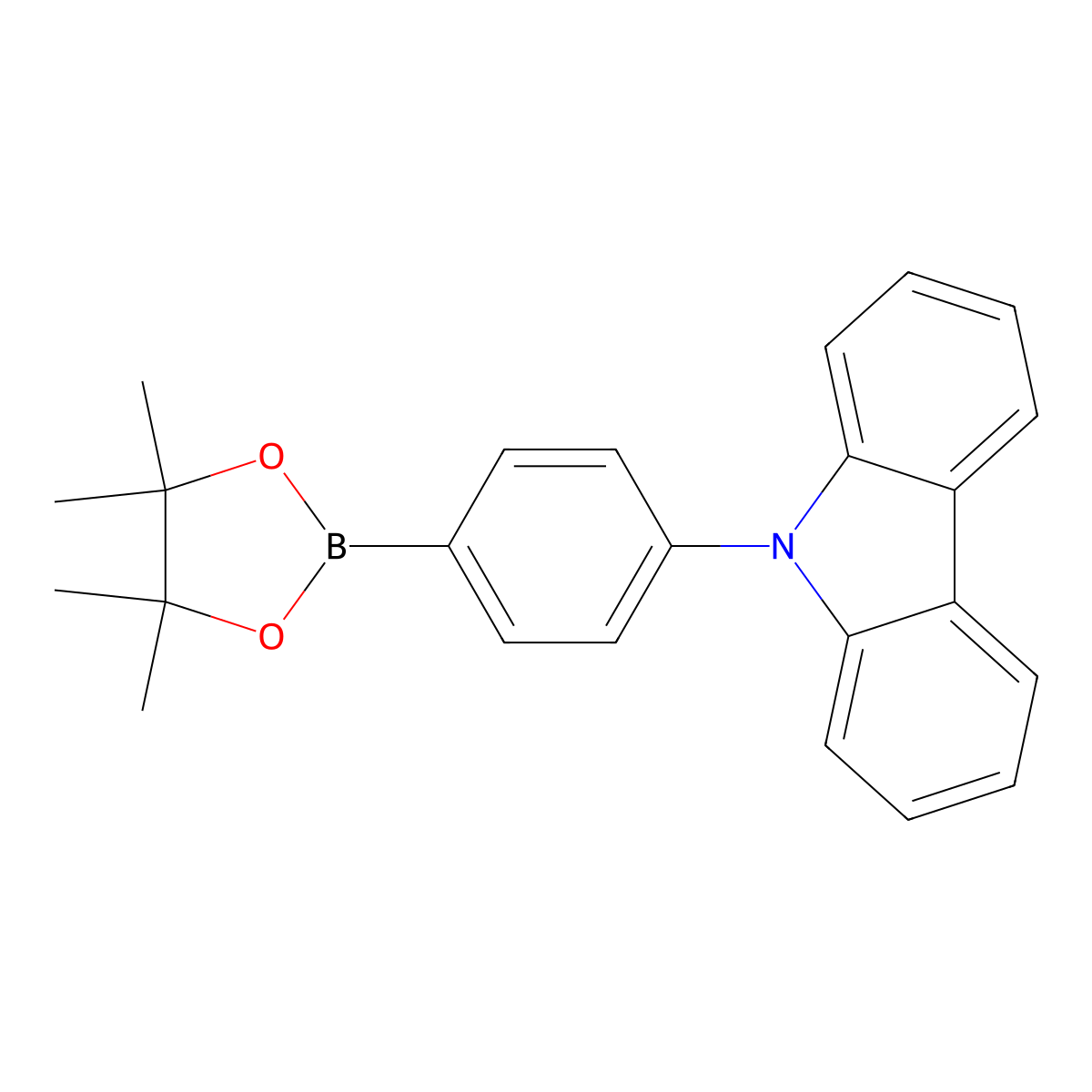 9-(4-(4,4,5,5-tetramethyl-1,3,2-dioxaborolan-2-yl)phenyl)-9H-carbazole molecular structure, CAS 785051-54-9