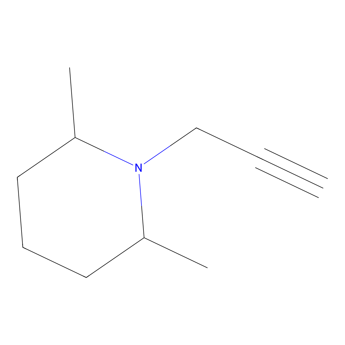 2,6-Dimethyl-1-(prop-2-yn-1-yl)piperidine molecular structure, CAS 78507-77-4