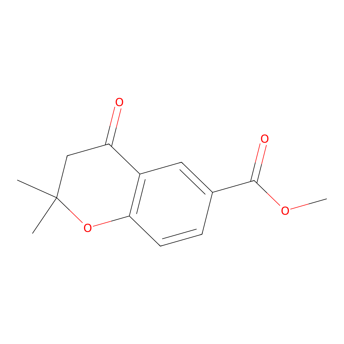 Methyl 2,2-dimethyl-4-oxochroman-6-carboxylate molecular structure, CAS 78507-90-1