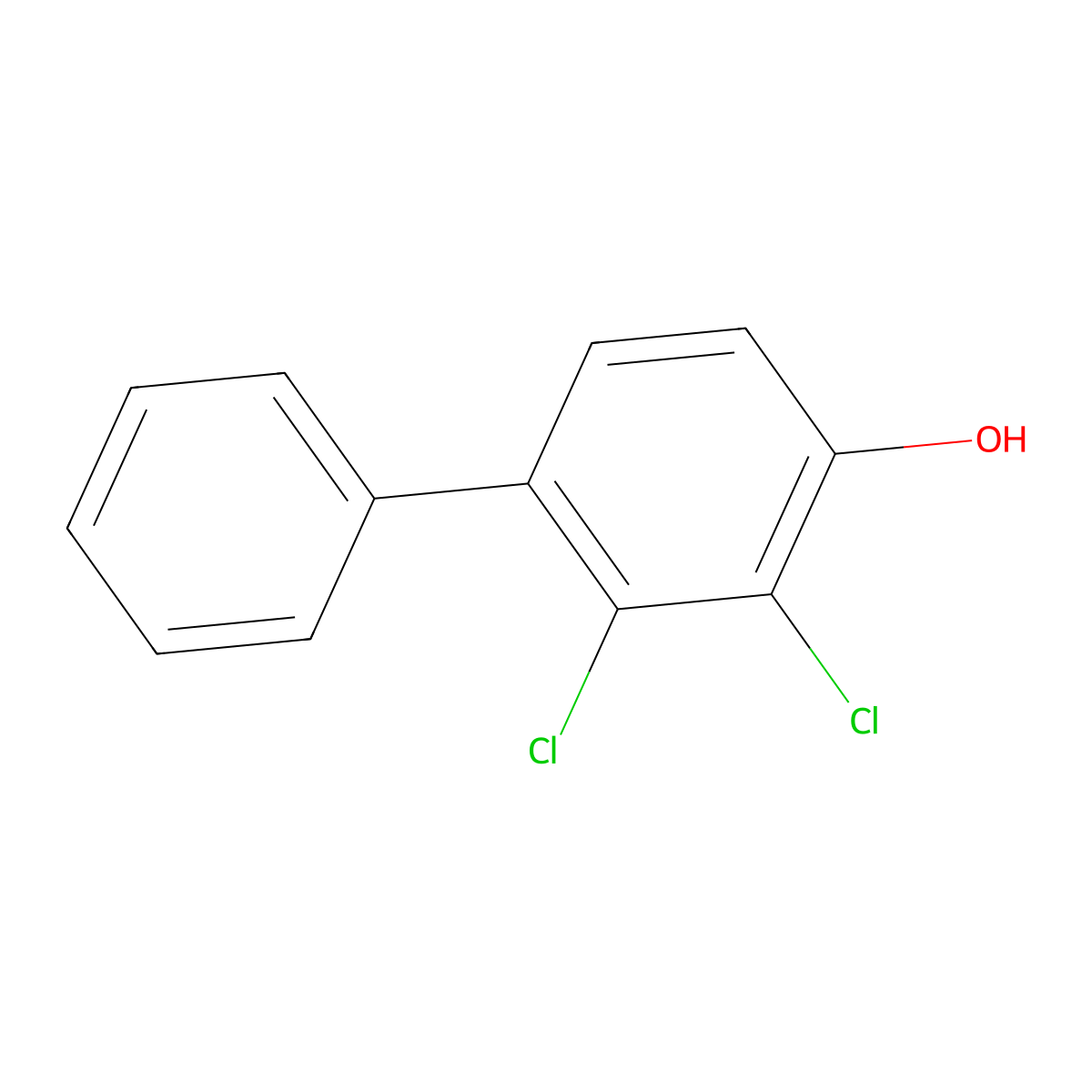 (1,1'-Biphenyl)-4-ol, 2,3-dichloro- molecular structure, CAS 78509-26-9