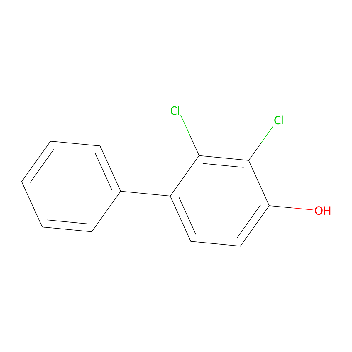 (1,1'-Biphenyl)-4-ol, 2,3-dichloro- molecular structure, CAS 78509-26-9