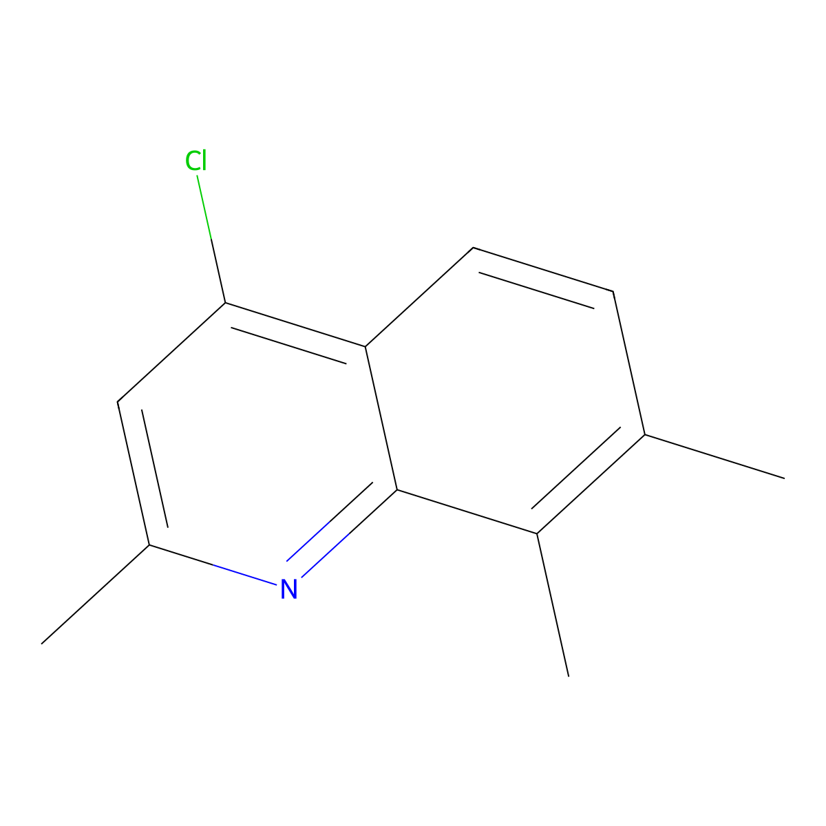 4-Chloro-2,7,8-trimethylquinoline molecular structure, CAS 78509-29-2
