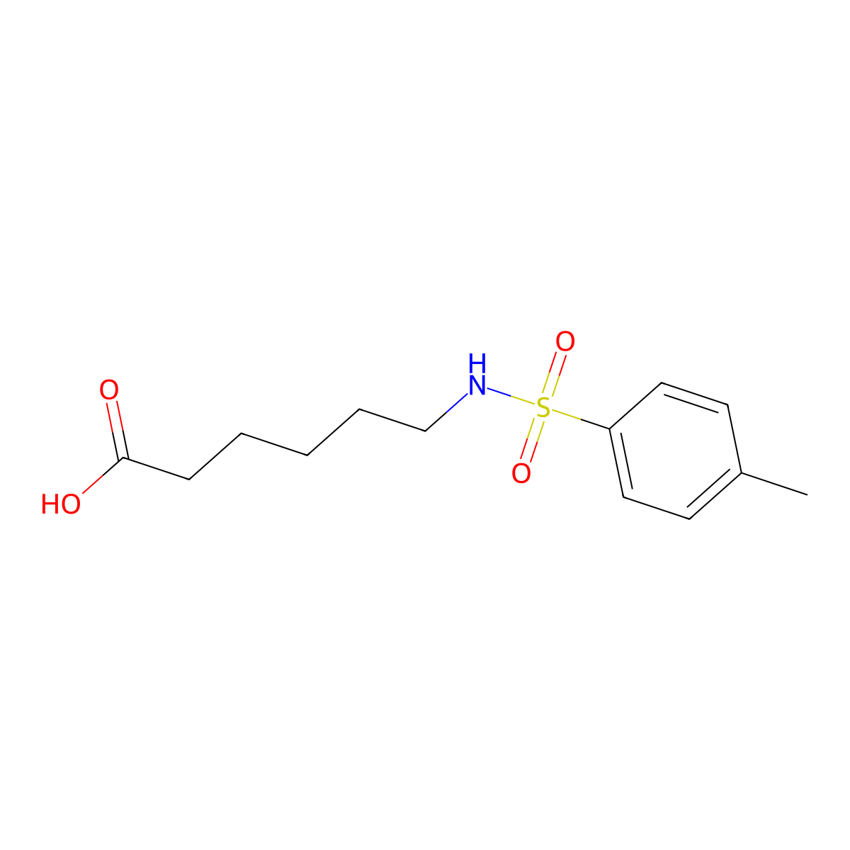 Hexanoic acid, 6-[[(4-methylphenyl)sulfonyl]amino]- molecular structure, CAS 78521-39-8