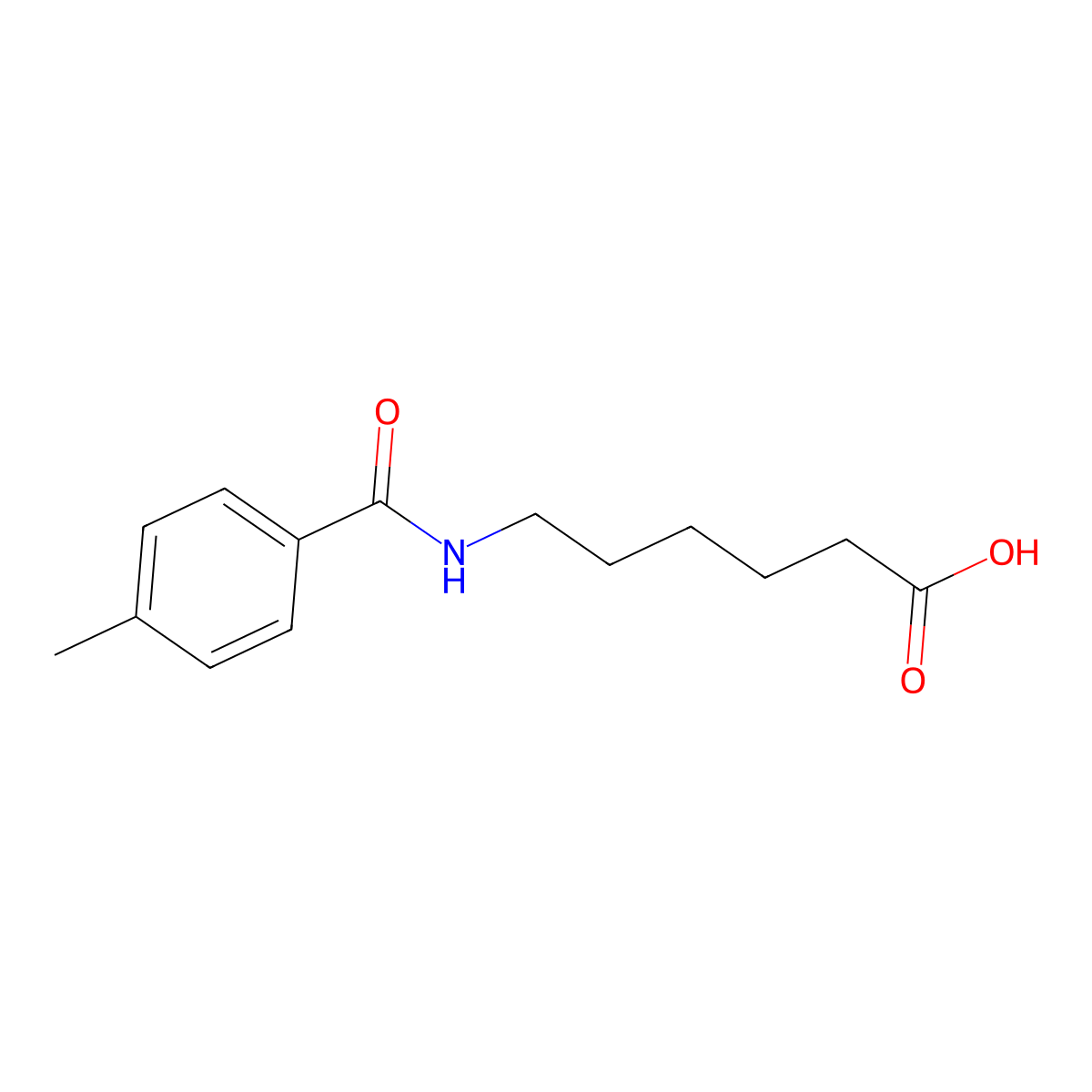6-(4-Methylbenzamido)hexanoic acid molecular structure, CAS 78521-43-4