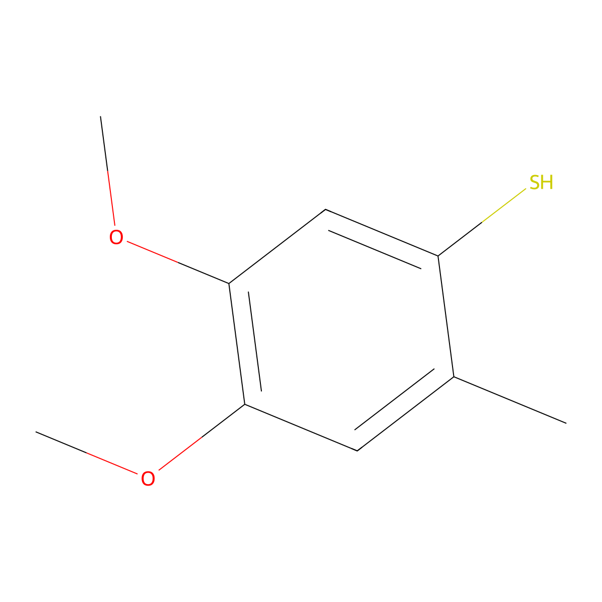 4,5-Dimethoxy-2-methylbenzene-1-thiol molecular structure, CAS 78523-20-3