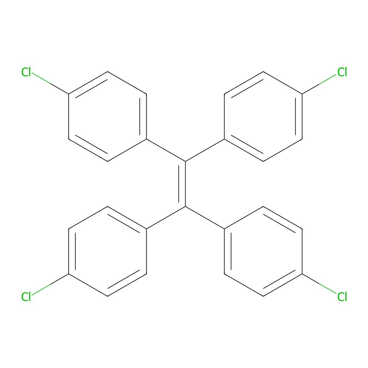 1-Chloro-4-[1,2,2-tris(4-chlorophenyl)ethenyl]benzene molecular structure, CAS 78525-36-7