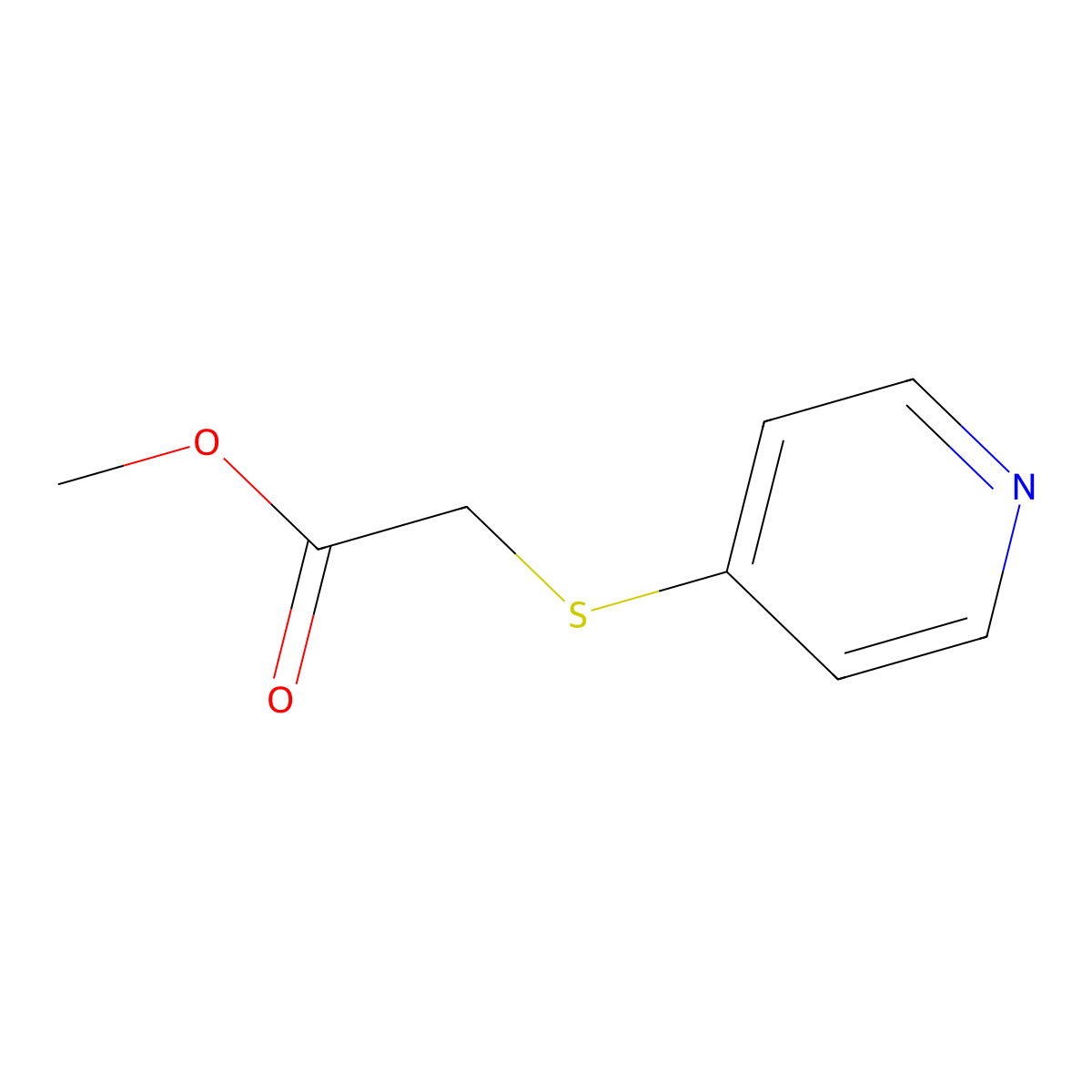 Methyl 2-(pyridin-4-ylthio)acetate molecular structure, CAS 78526-48-4