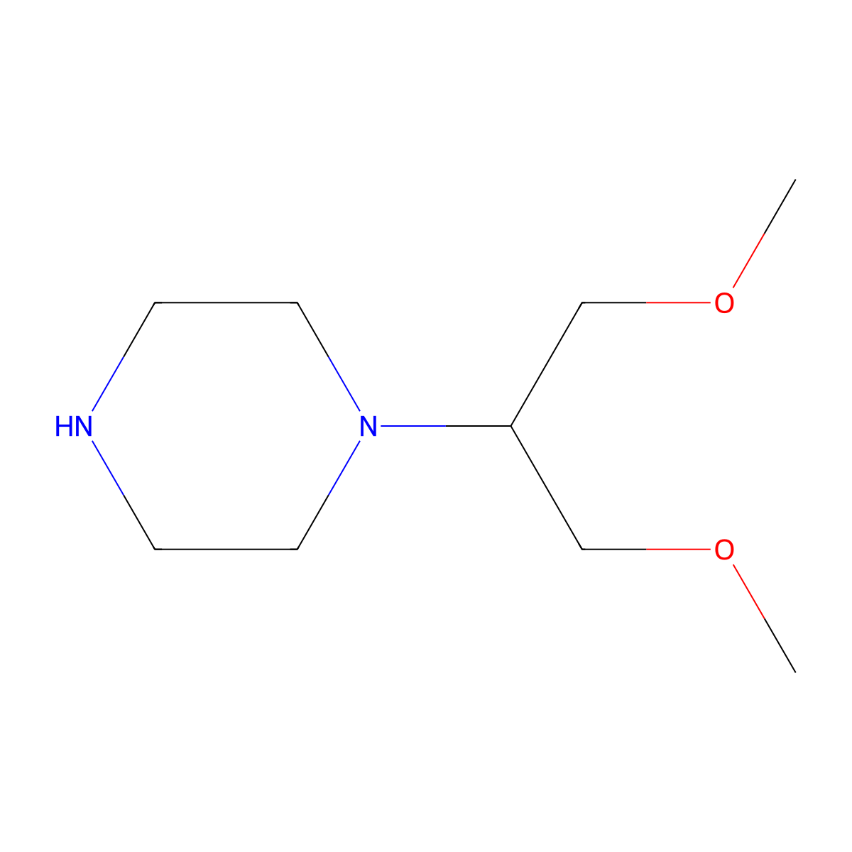 1-(1,3-Dimethoxypropan-2-yl)piperazine molecular structure, CAS 78531-34-7