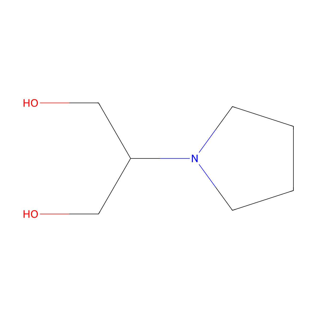 2-(Pyrrolidin-1-yl)propane-1,3-diol molecular structure, CAS 78531-50-7