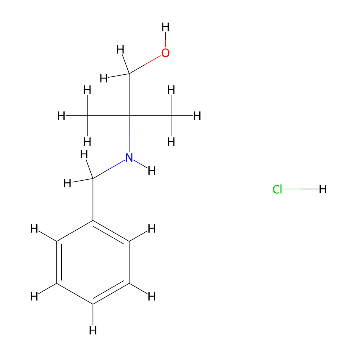 2-(Benzylamino)-2-methyl-1-propanol hydrochloride molecular structure, CAS 78533-50-3