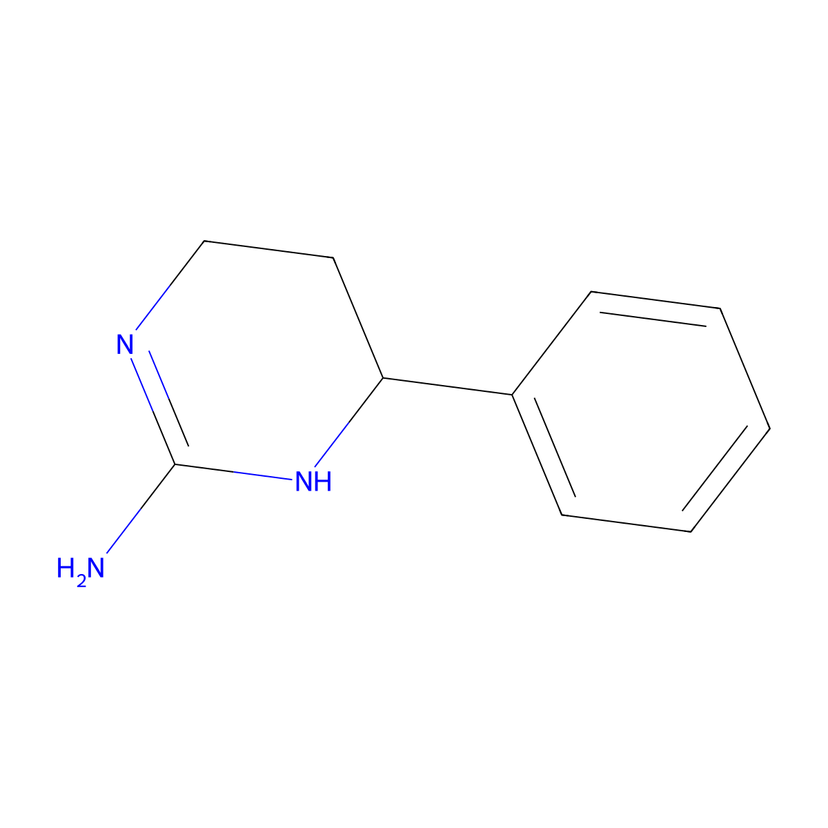 6-Phenyl-1,4,5,6-tetrahydropyrimidin-2-amine molecular structure, CAS 78533-53-6