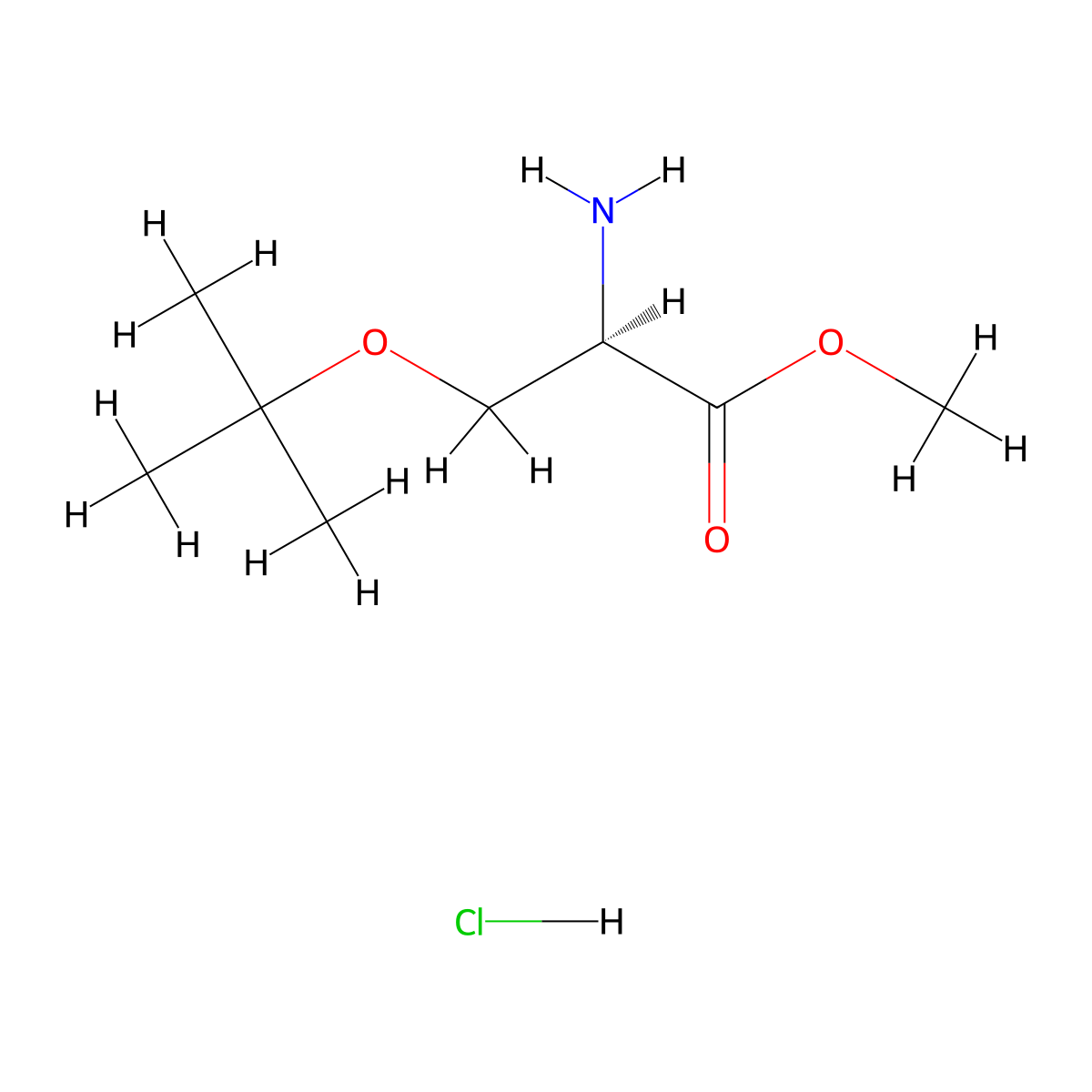 (R)-Methyl 2-amino-3-(tert-butoxy)propanoate hydrochloride molecular structure, CAS 78537-14-1