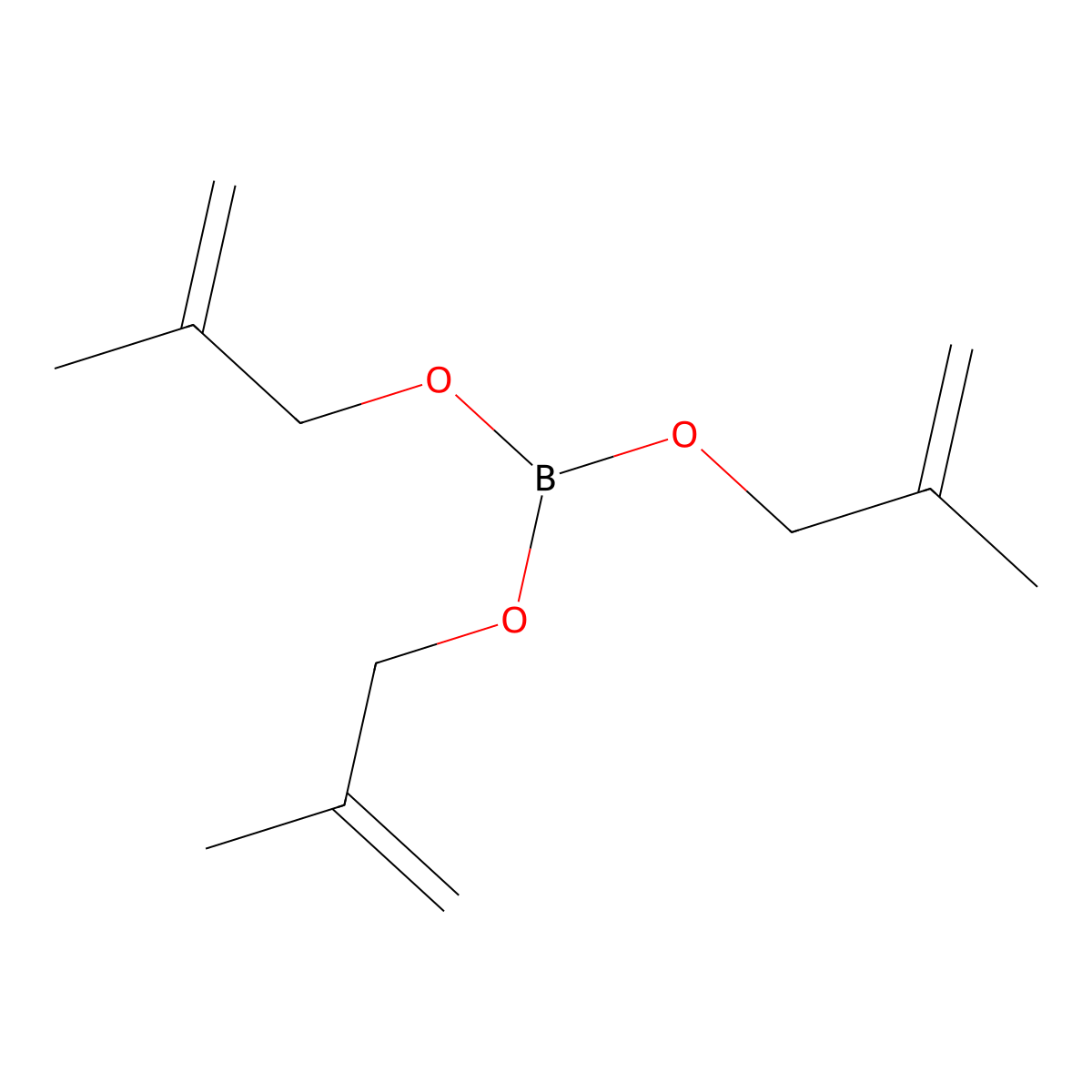 Tris(2-methylprop-2-en-1-yl) borate molecular structure, CAS 78538-54-2