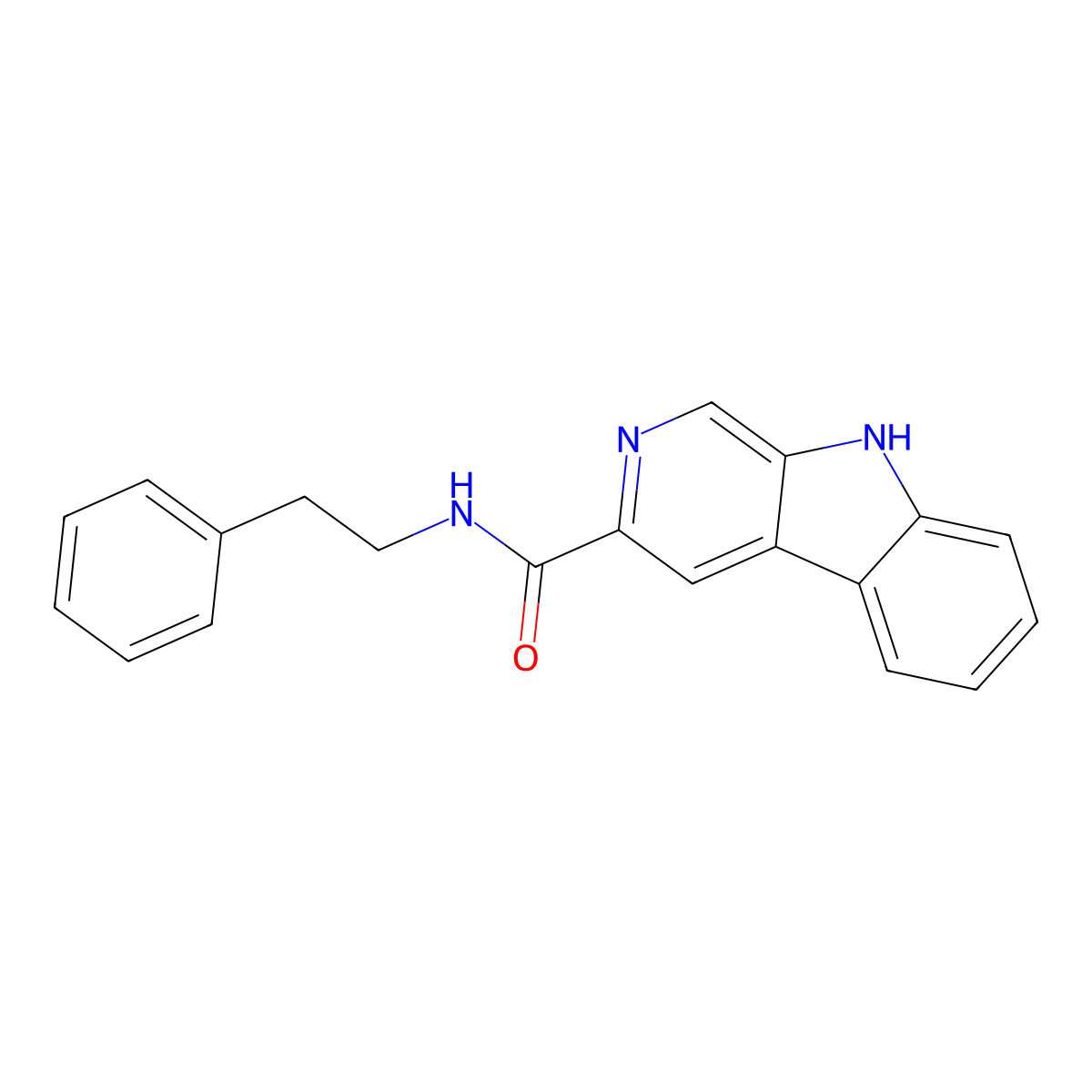 N-phenethyl-9H-pyrido[3,4-b]indole-3-carboxamide molecular structure, CAS 78538-75-7