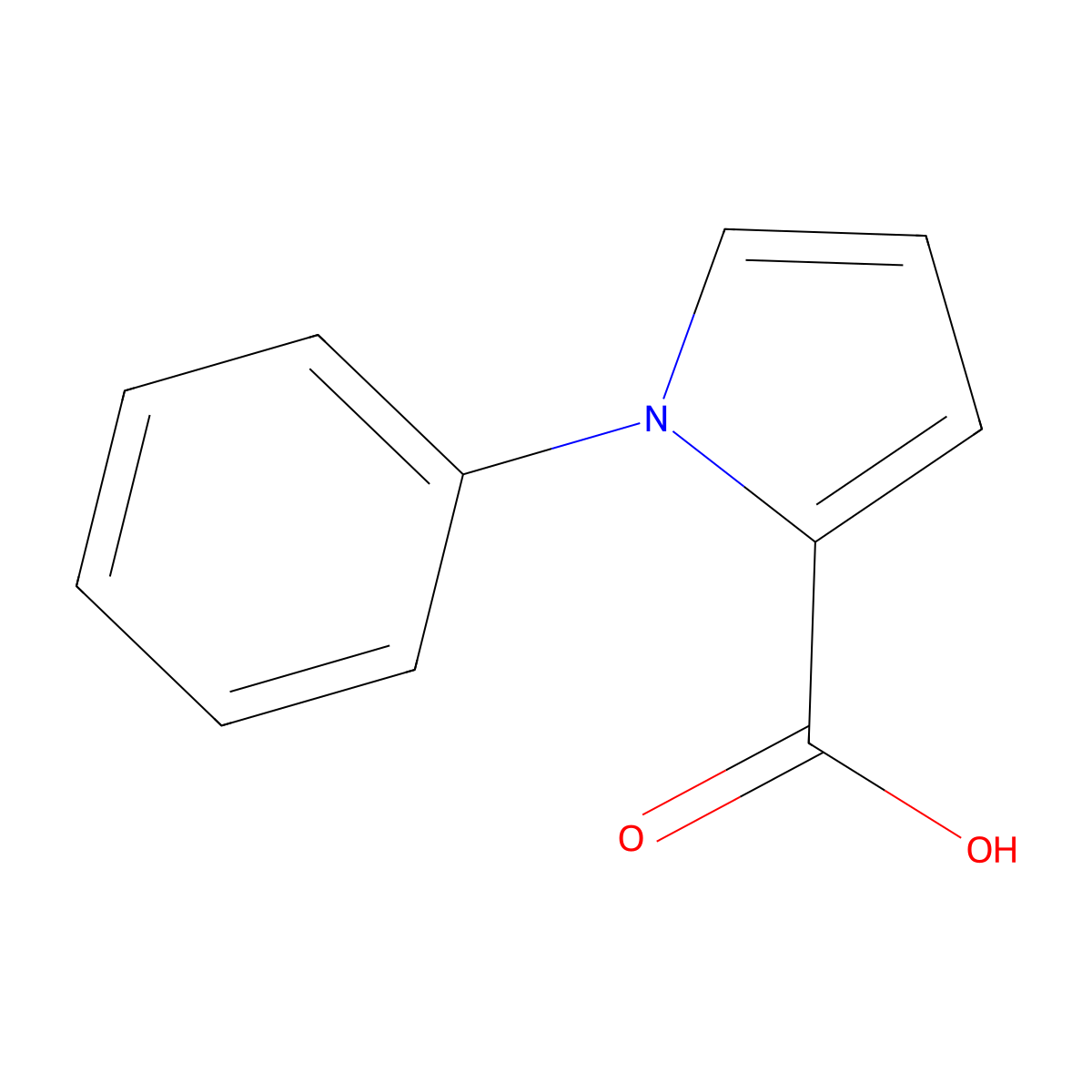 1-Phenylpyrrole-2-carboxylic acid molecular structure, CAS 78540-03-1