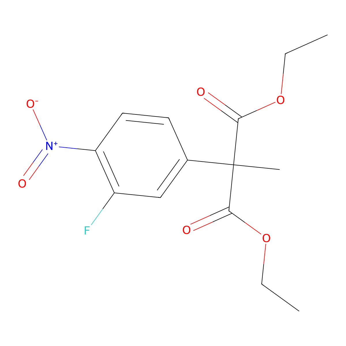 1,3-Diethyl 2-(3-fluoro-4-nitrophenyl)-2-methylpropanedioate molecular structure, CAS 78543-06-3