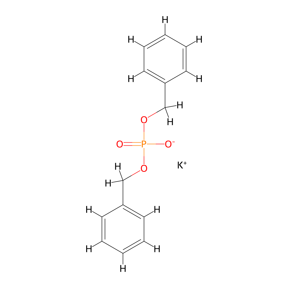 Potassium dibenzyl phosphate molecular structure, CAS 78543-37-0