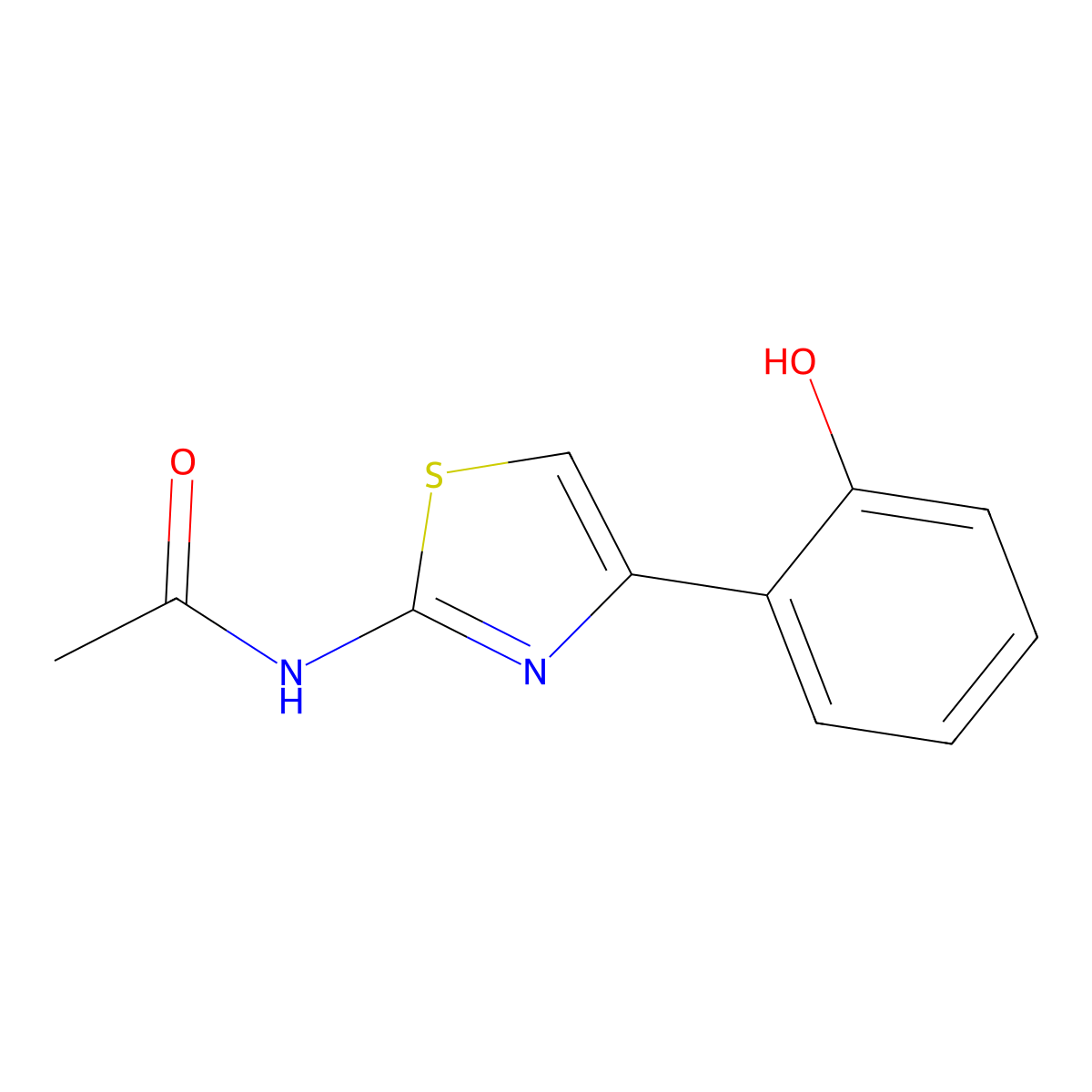 2-Acetamido-4-(2-hydroxyphenyl)thiazole molecular structure, CAS 78546-66-4