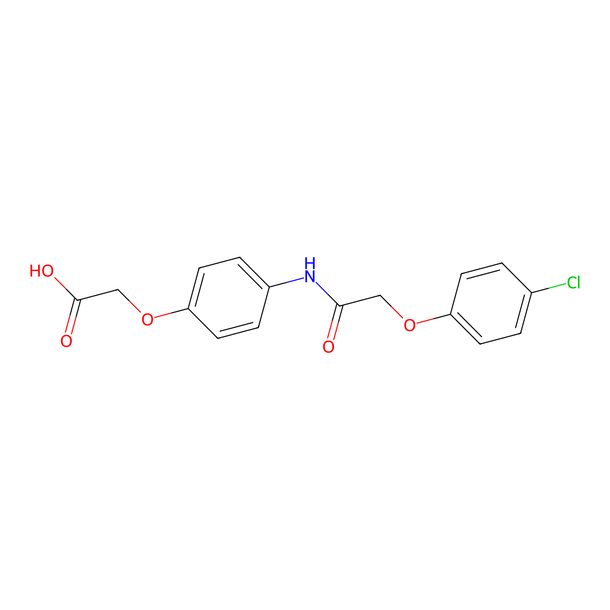 2-[4-[[2-(4-chlorophenoxy)acetyl]amino]phenoxy]acetic Acid molecular structure, CAS 78547-22-5