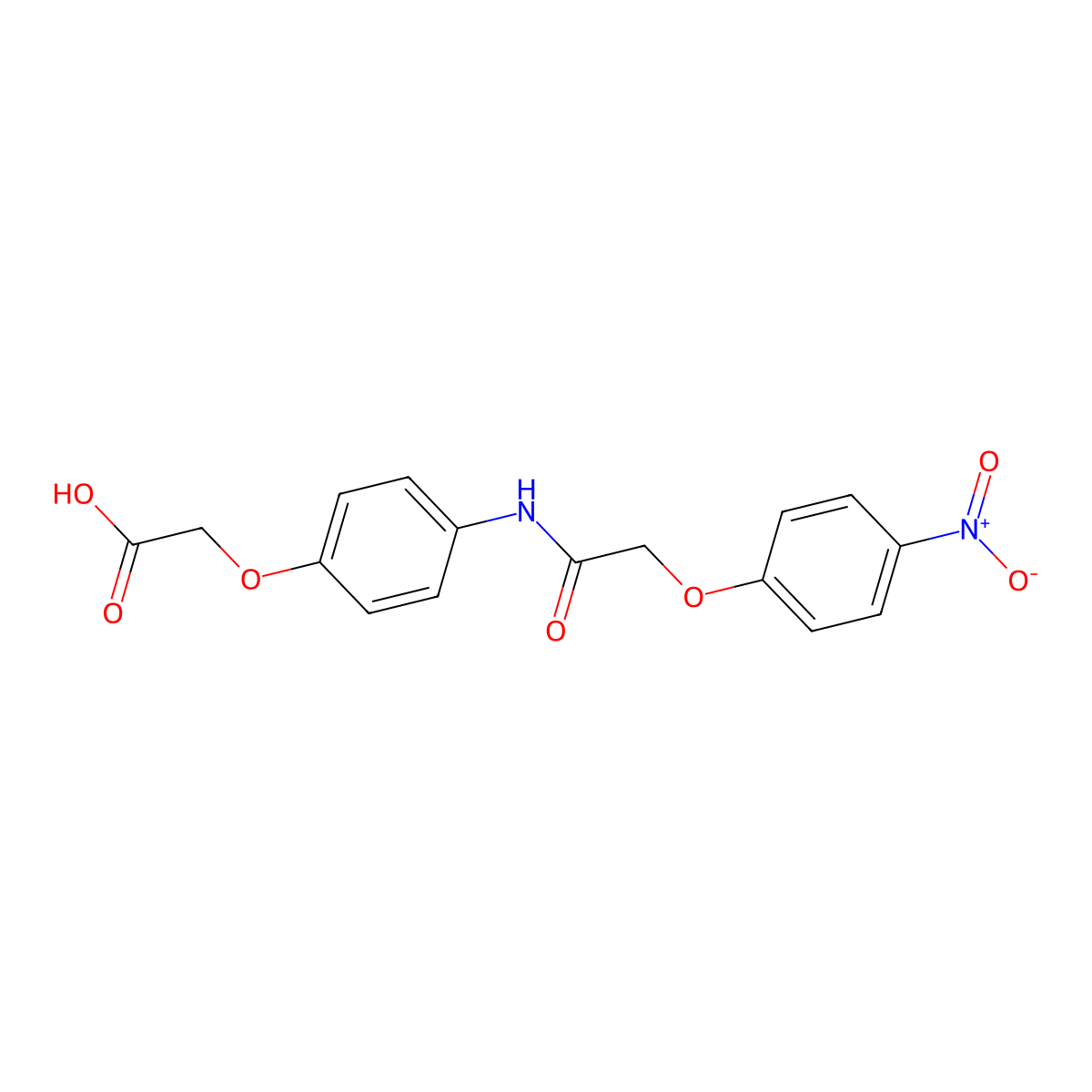 (4-{[(4-Nitrophenoxy)acetyl]amino}phenoxy)acetic acid molecular structure, CAS 78547-27-0