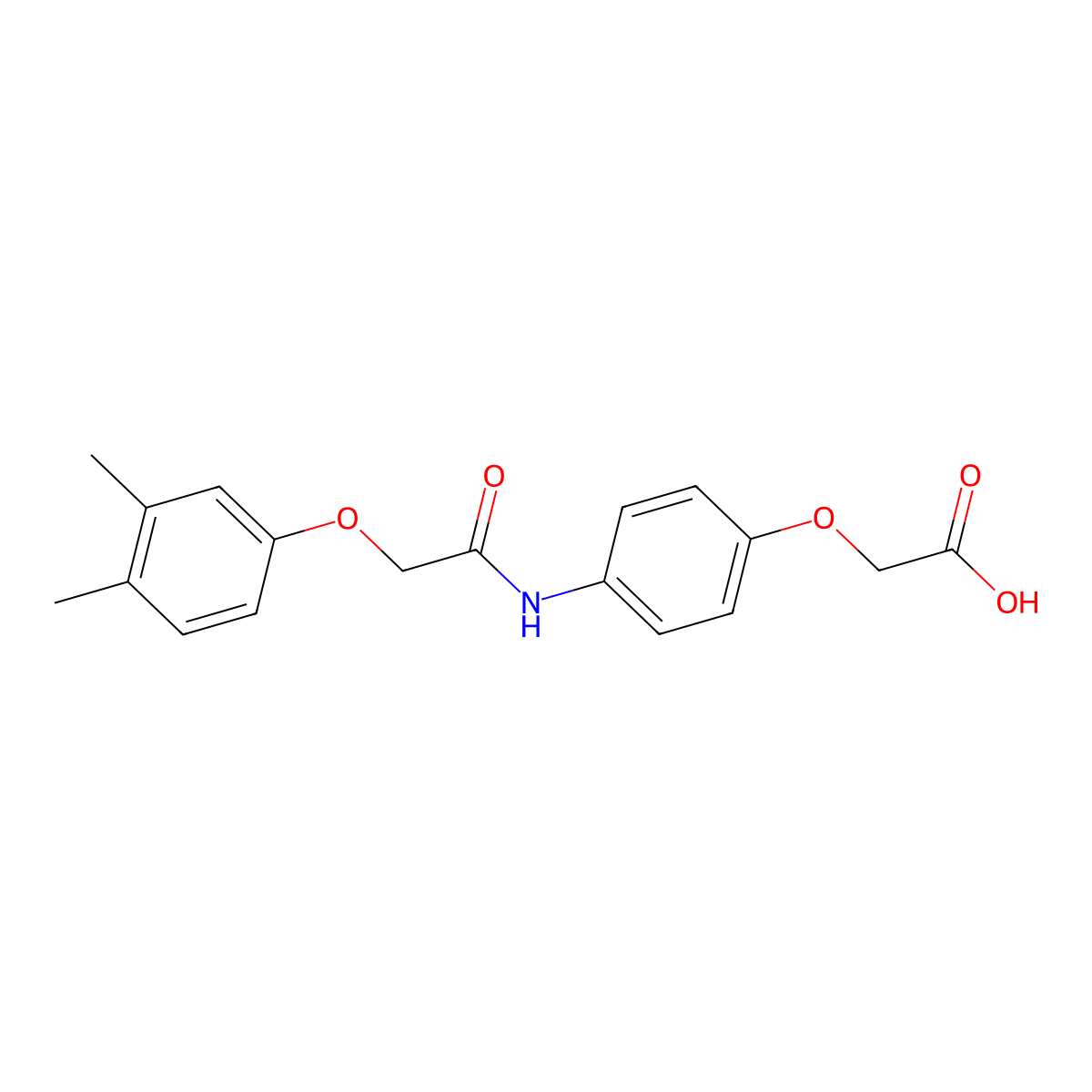 (4-{[(3,4-Dimethylphenoxy)acetyl]amino}phenoxy)acetic acid molecular structure, CAS 78547-28-1
