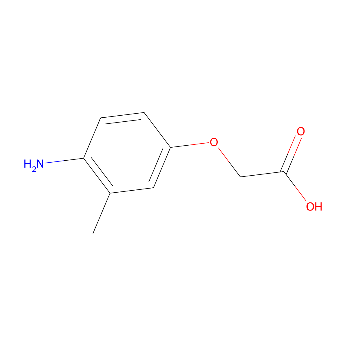 (4-Amino-3-methylphenoxy)acetic acid molecular structure, CAS 78547-35-0