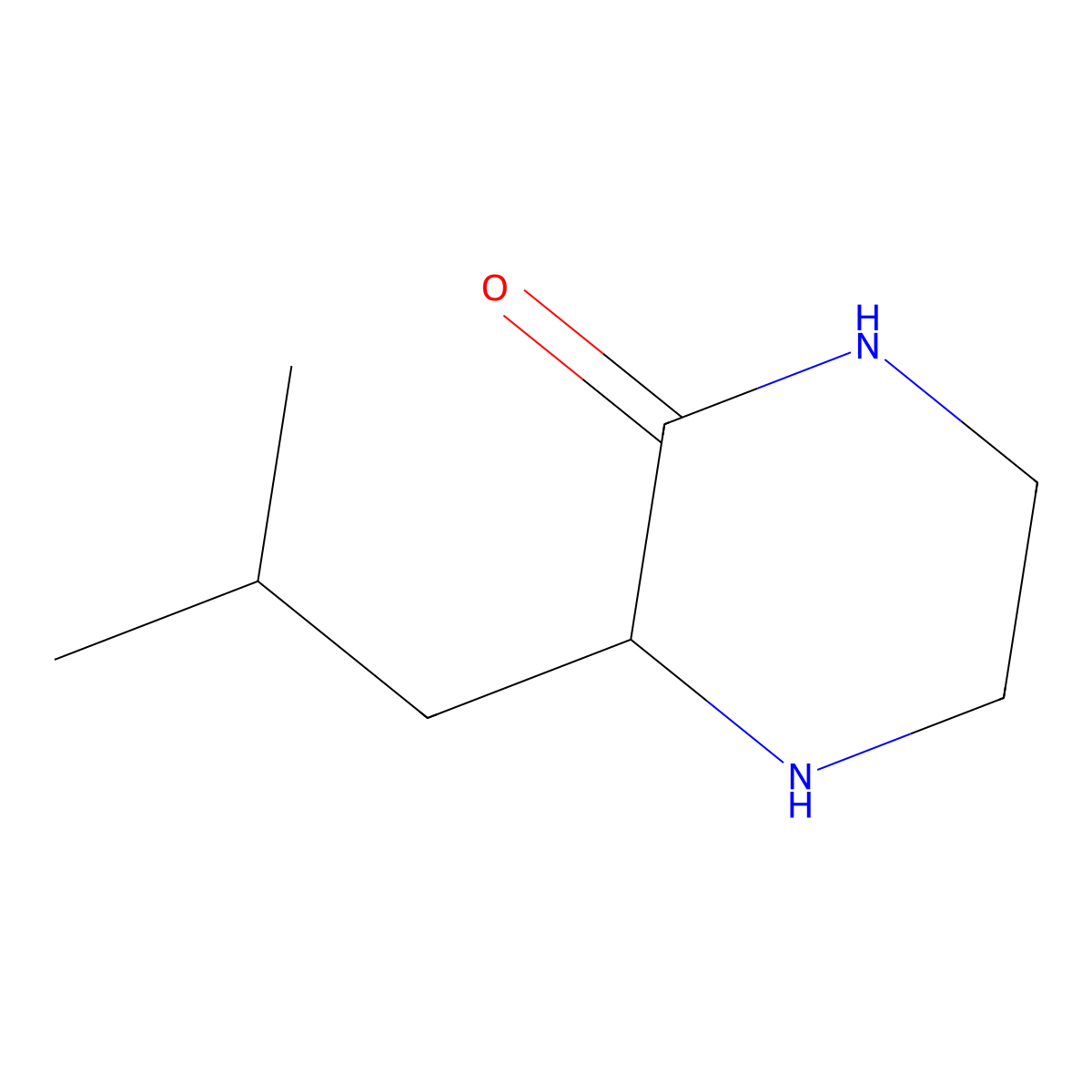 3-(2-Methylpropyl)piperazin-2-one molecular structure, CAS 78551-30-1