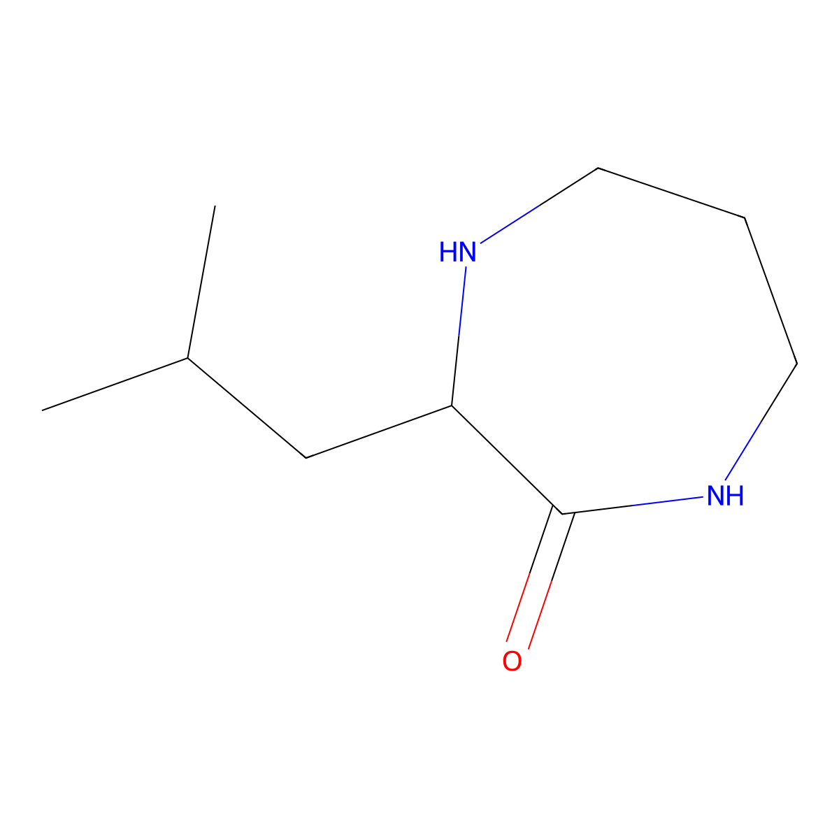 Hexahydro-3-(2-methylpropyl)-2H-1,4-diazepin-2-one molecular structure, CAS 78551-31-2