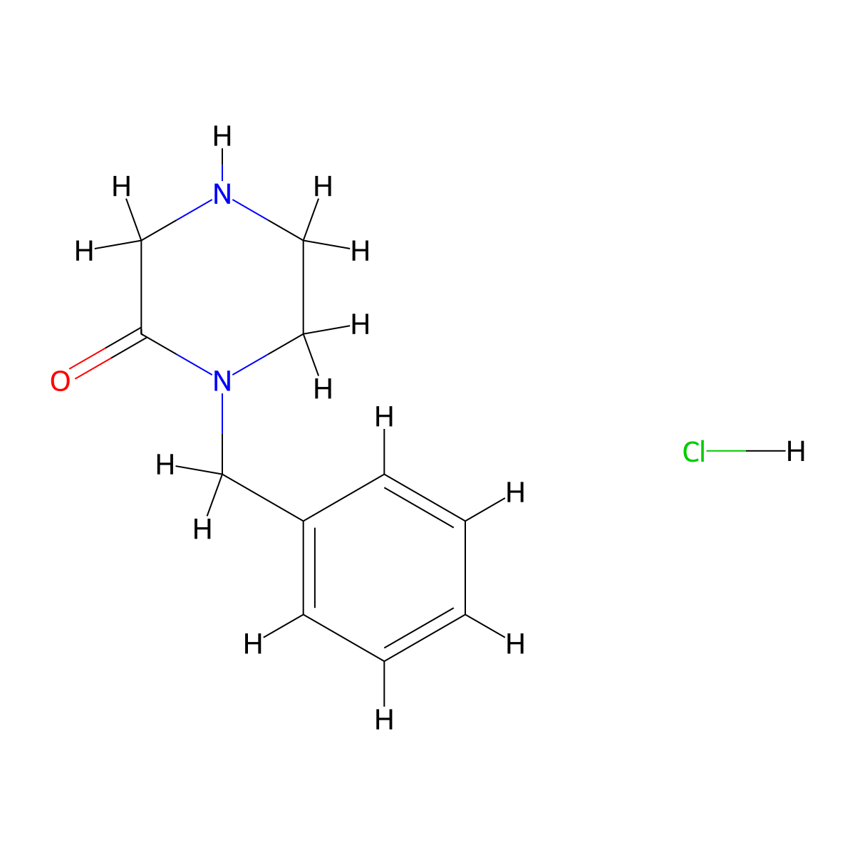 1-Benzylpiperazin-2-one hydrochloride molecular structure, CAS 78551-58-3