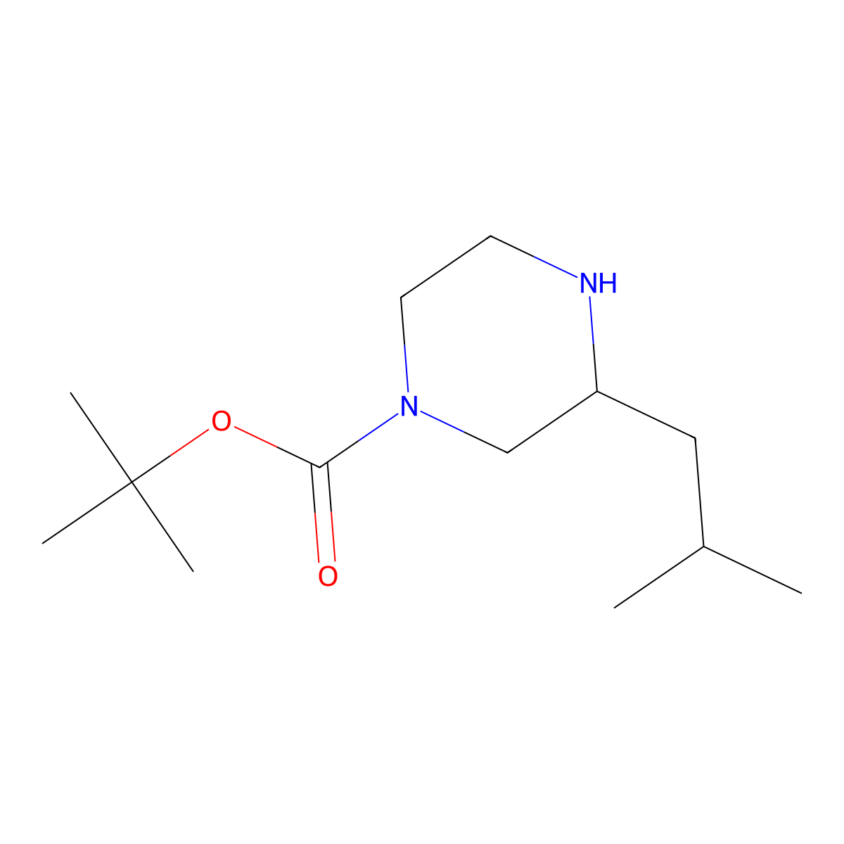 1-Boc-3-isobutylpiperazine molecular structure, CAS 78551-93-6