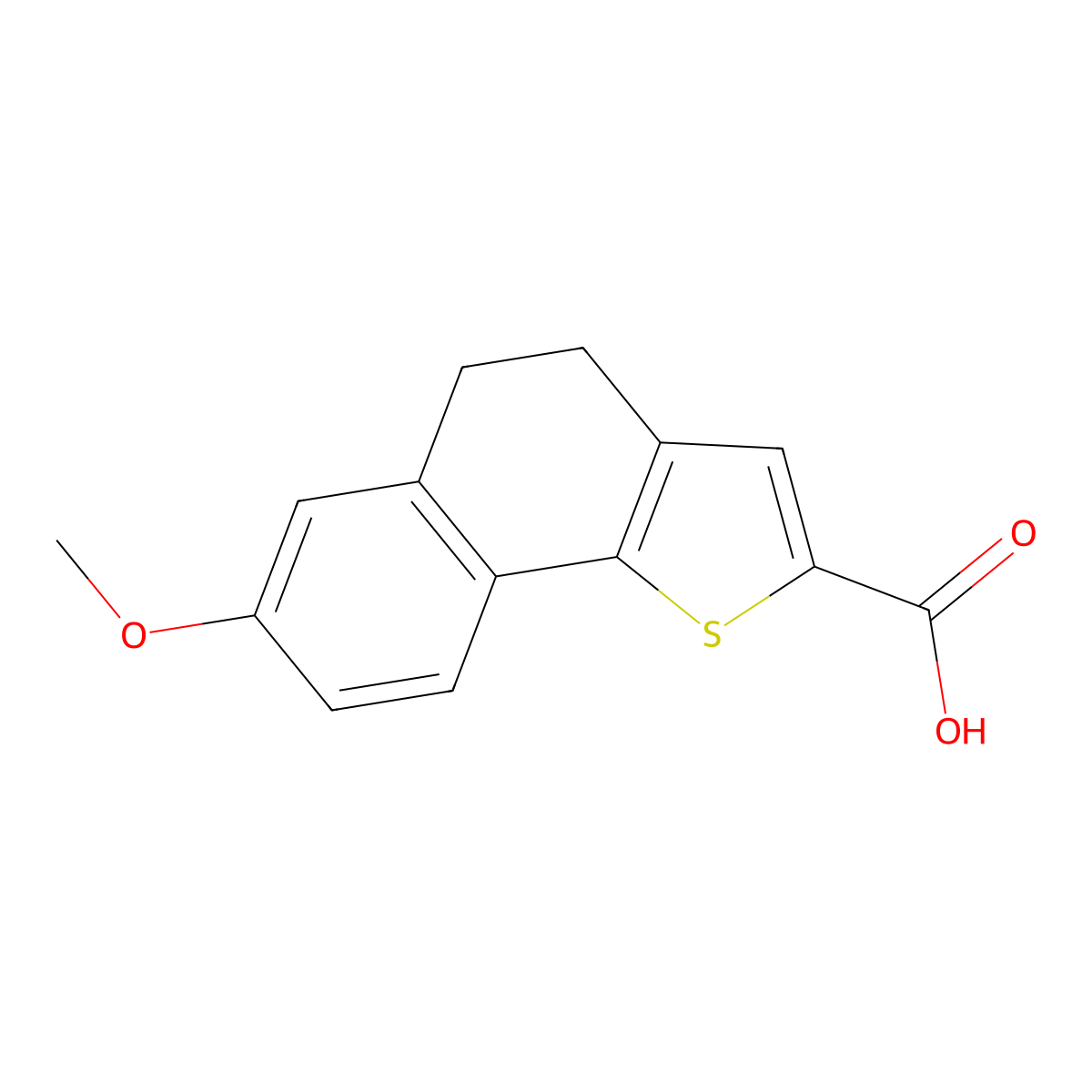 7-methoxy-4H,5H-naphtho[1,2-b]thiophene-2-carboxylic acid molecular structure, CAS 78554-65-1