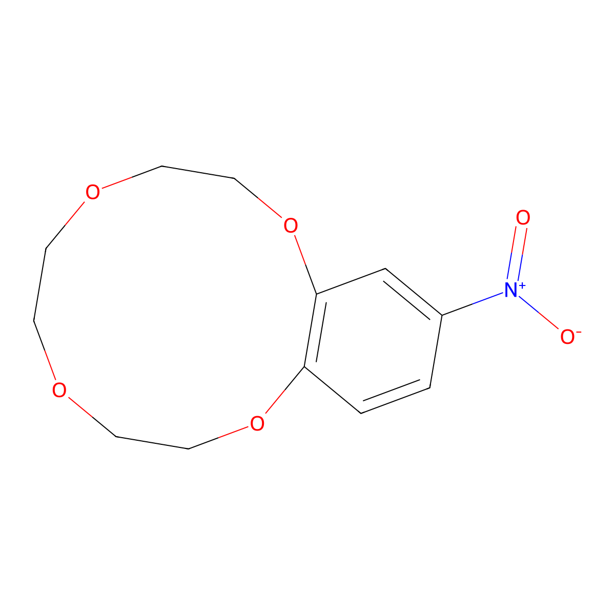 4'-Nitrobenzo-12-crown-4 molecular structure, CAS 78554-67-3