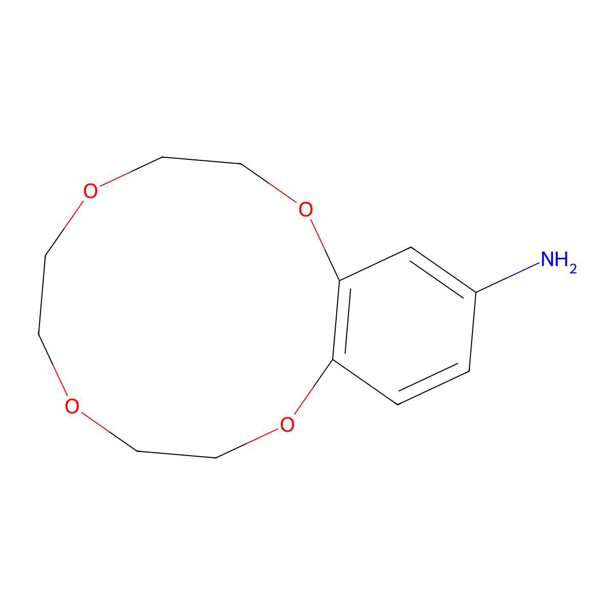 2,3,5,6,8,9-Hexahydro-1,4,7,10-benzotetraoxacyclododecin-12-amine molecular structure, CAS 78554-68-4