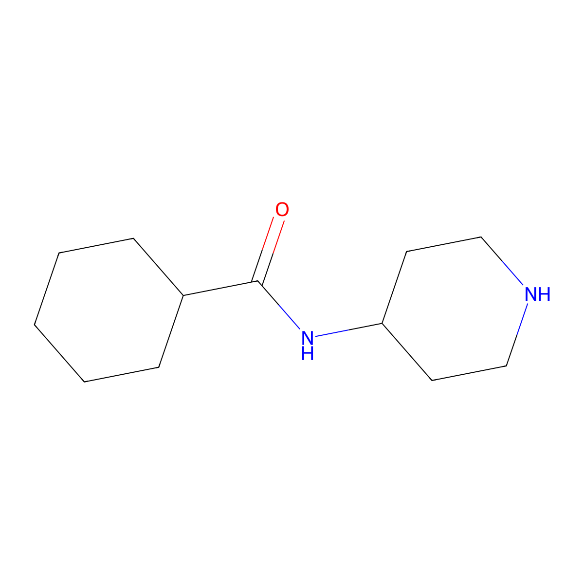 N-(piperidin-4-yl)cyclohexanecarboxamide molecular structure, CAS 78555-36-9