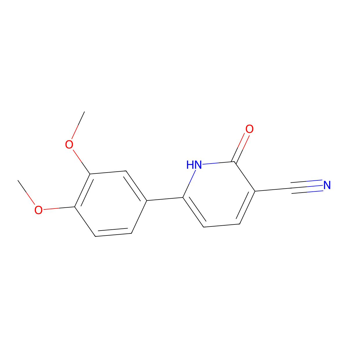 6-(3,4-Dimethoxyphenyl)-2-oxo-1,2-dihydropyridine-3-carbonitrile molecular structure, CAS 78558-43-7