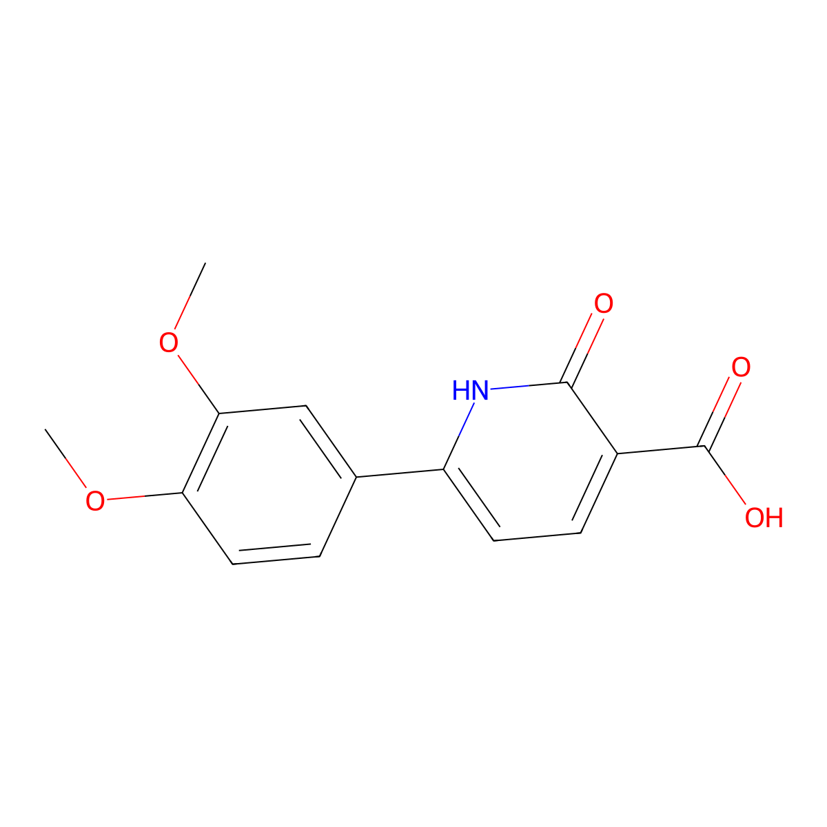 6-(3,4-Dimethoxyphenyl)-2-hydroxypyridine-3-carboxylic acid molecular structure, CAS 78558-44-8
