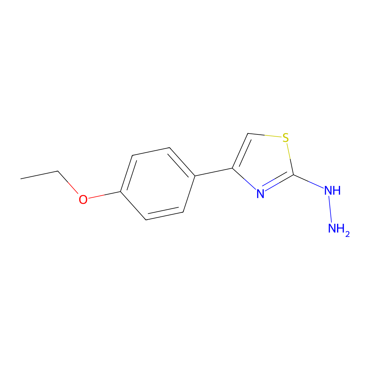 4-(4-Ethoxyphenyl)-2-hydrazinylthiazole molecular structure, CAS 78559-98-5