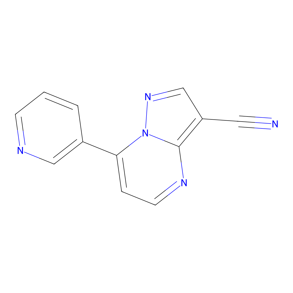 7-(3-Pyridyl)pyrazolo[1,5-a]pyrimidine-3-carbonitrile molecular structure, CAS 78561-98-5