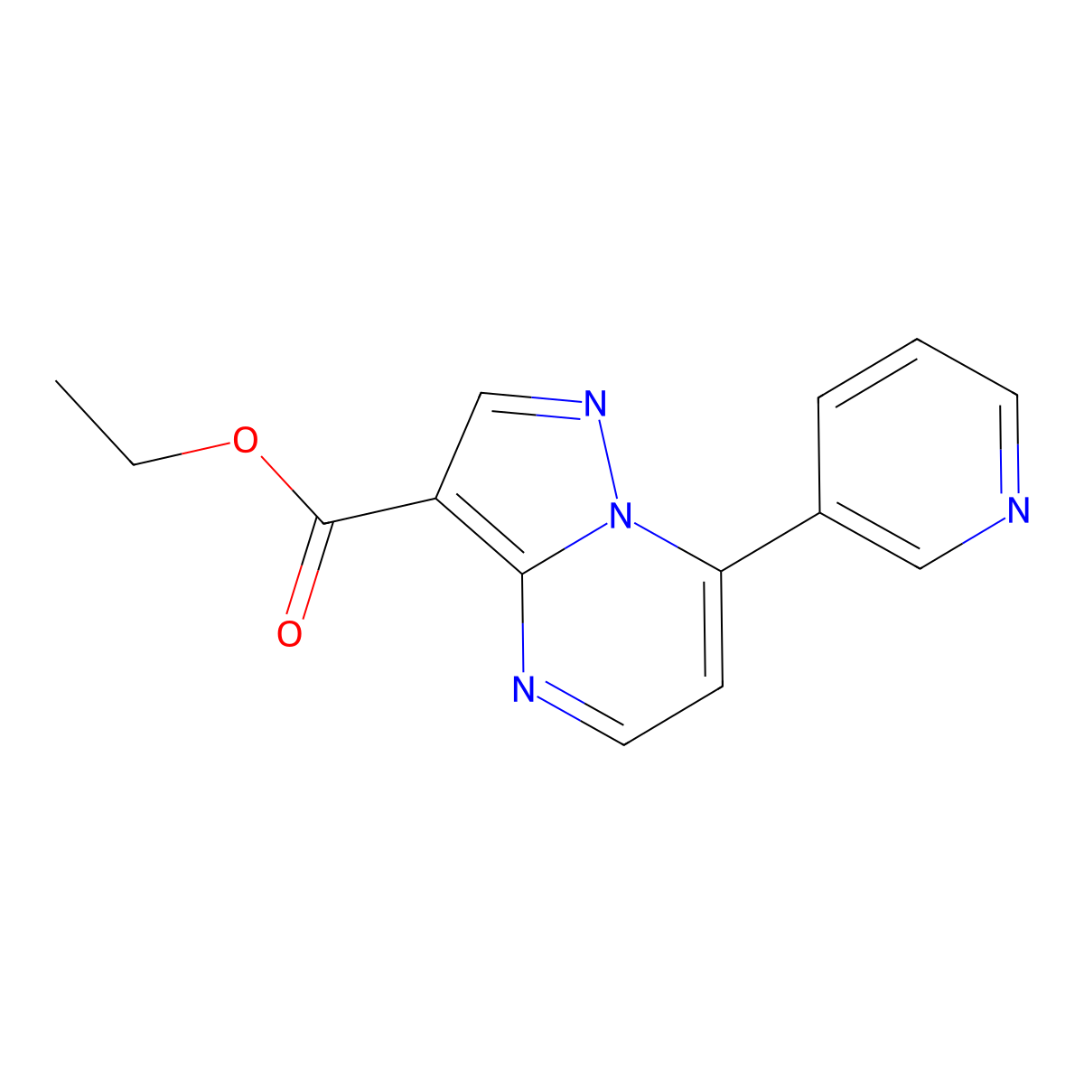Ethyl 7-(pyridin-3-YL)pyrazolo[1,5-A]pyrimidine-3-carboxylate molecular structure, CAS 78562-03-5