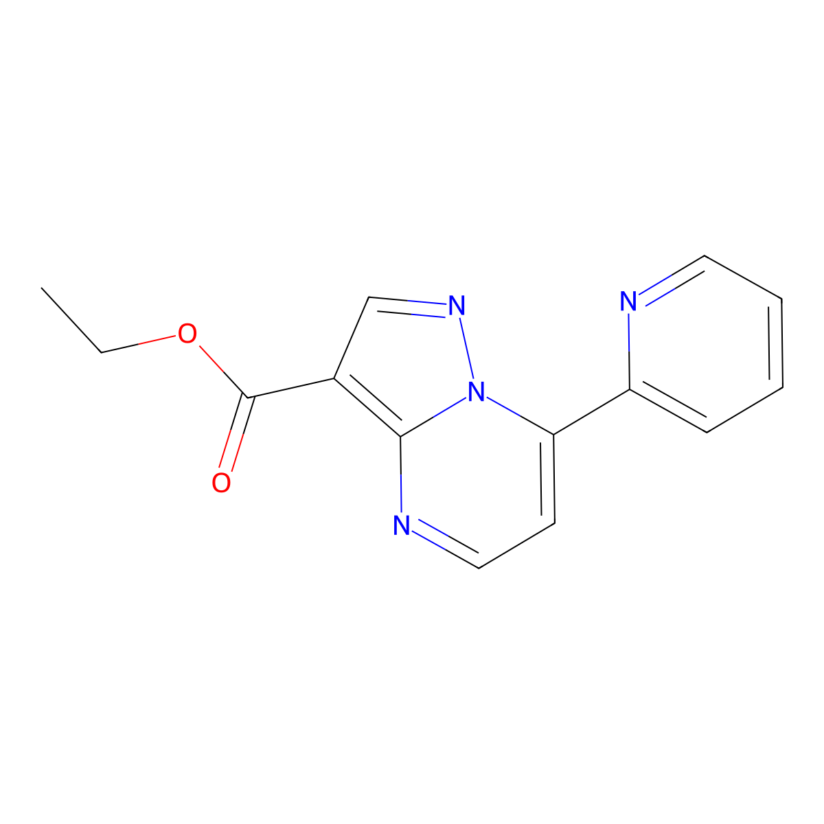 Ethyl 7-(pyridin-2-YL)pyrazolo[1,5-A]pyrimidine-3-carboxylate molecular structure, CAS 78562-50-2