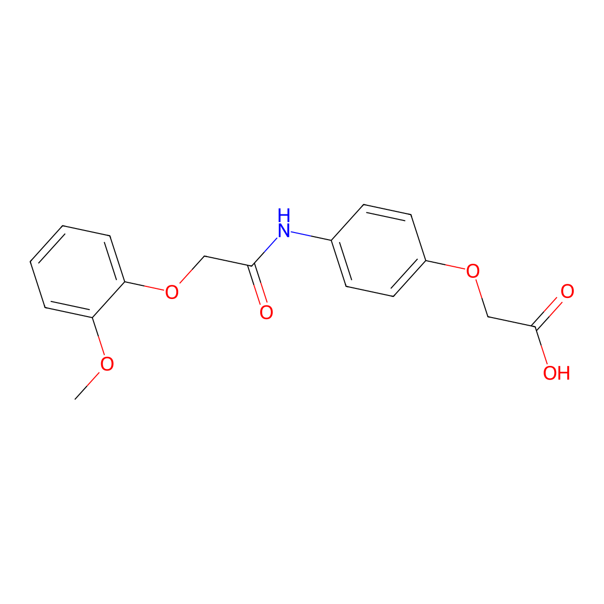 (4-{[(2-Methoxyphenoxy)acetyl]amino}phenoxy)acetic acid molecular structure, CAS 78567-79-0