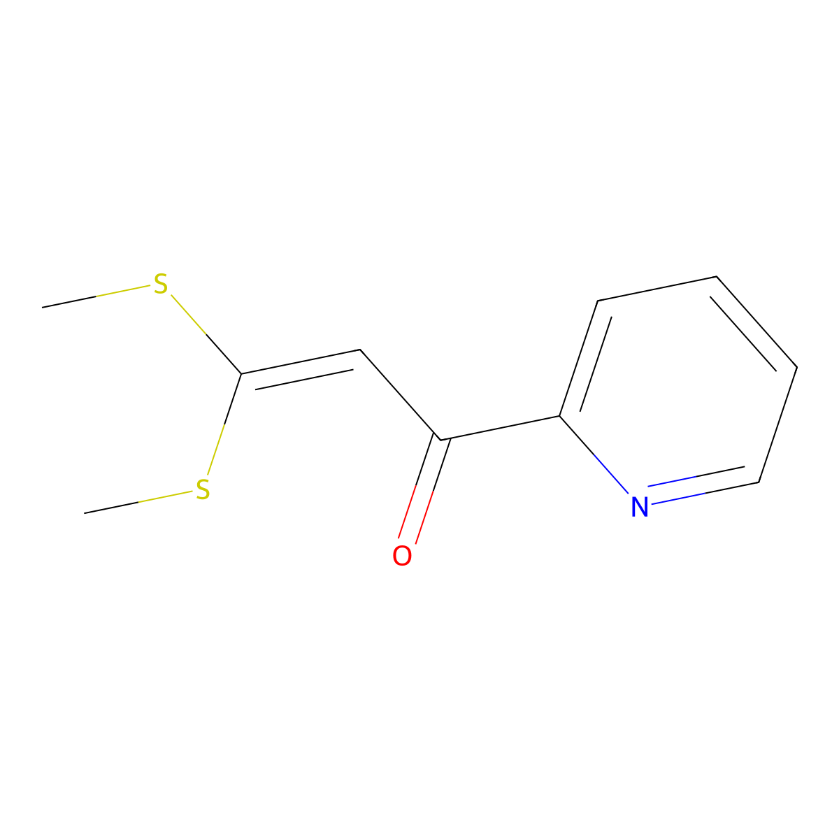 3,3-Bis(methylsulfanyl)-1-pyridin-2-ylprop-2-en-1-one molecular structure, CAS 78570-34-0