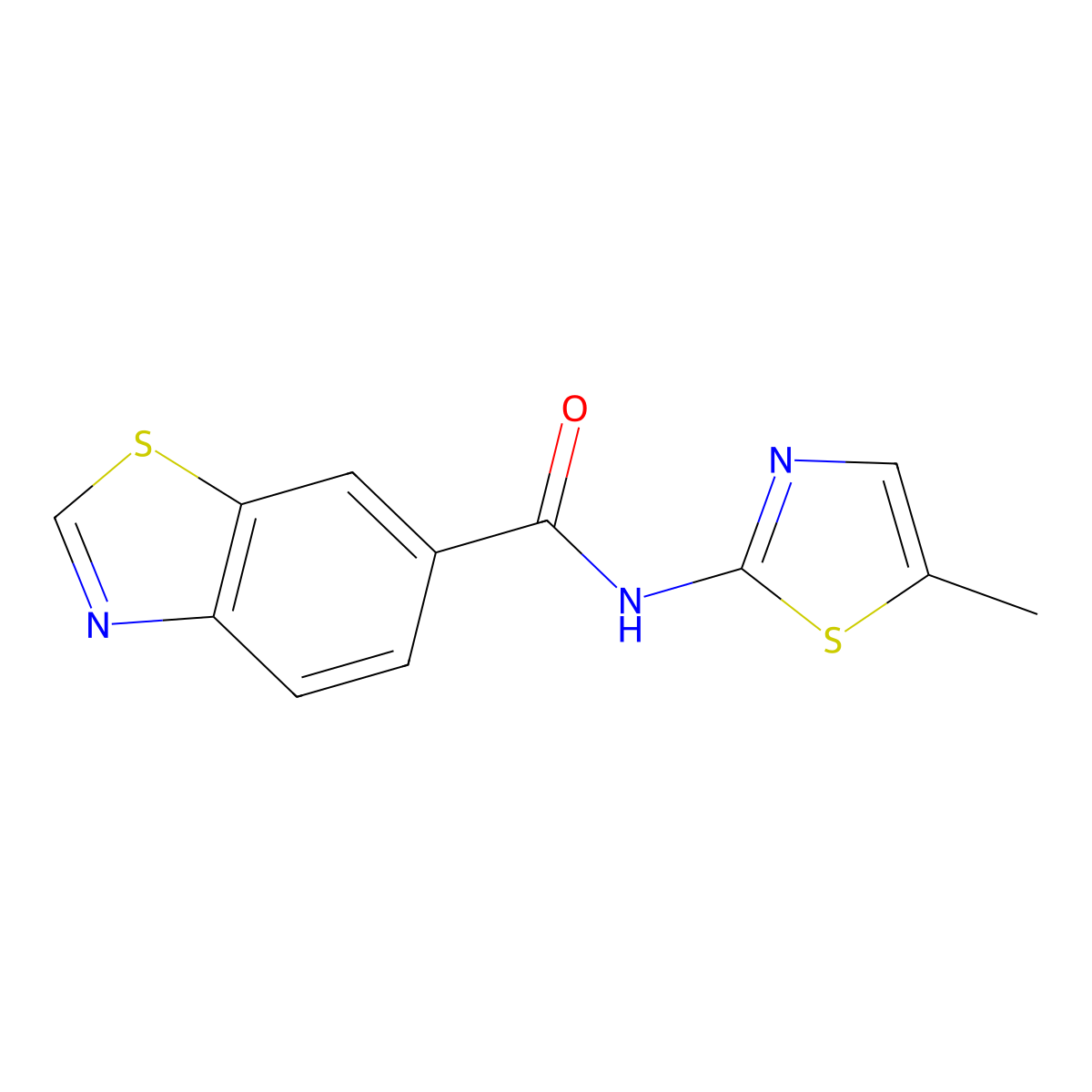 N-(5-methyl-1,3-thiazol-2-yl)-1,3-benzothiazole-6-carboxamide molecular structure, CAS 785703-04-0