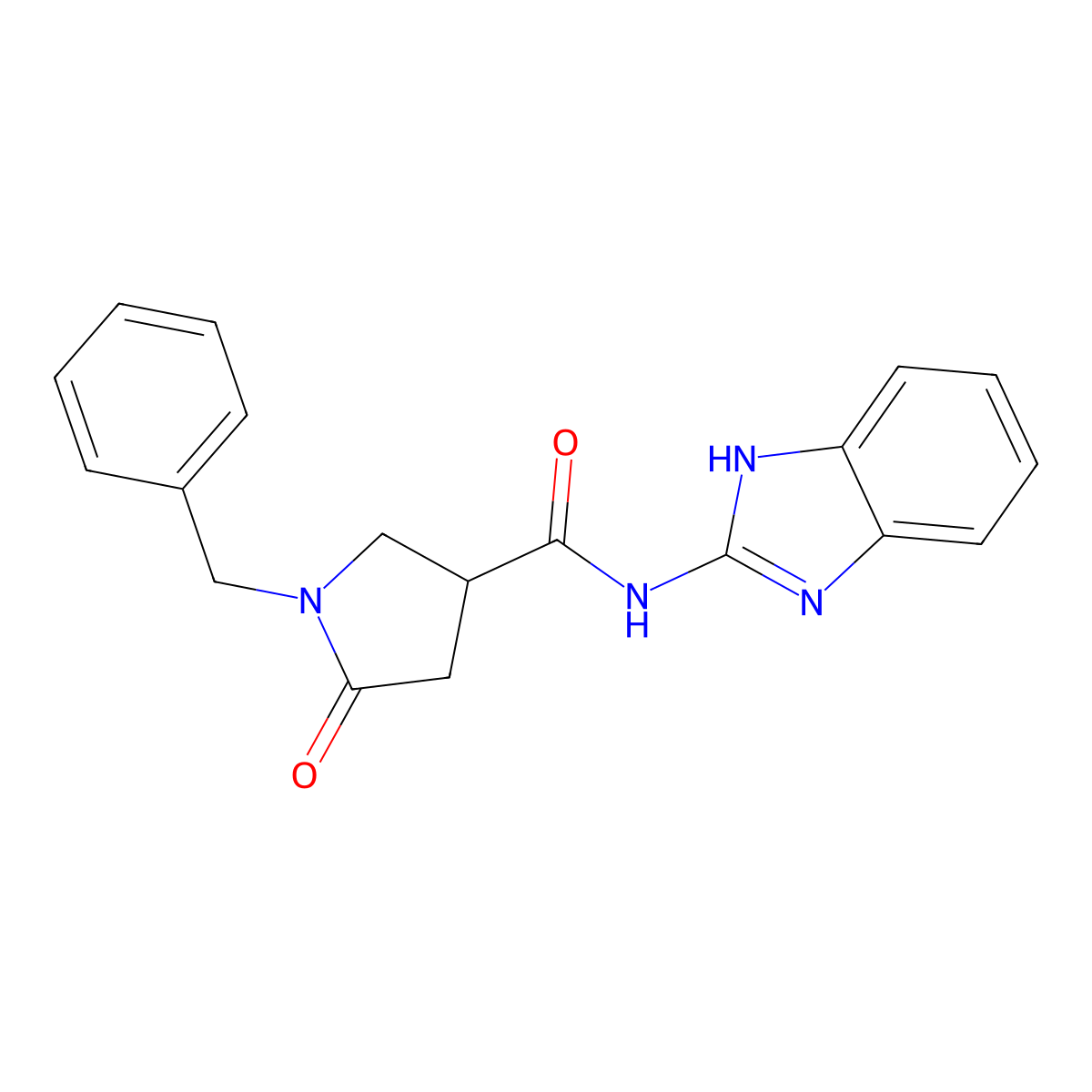 N-(1H-benzimidazol-2-yl)-1-benzyl-5-oxopyrrolidine-3-carboxamide molecular structure, CAS 785704-00-9