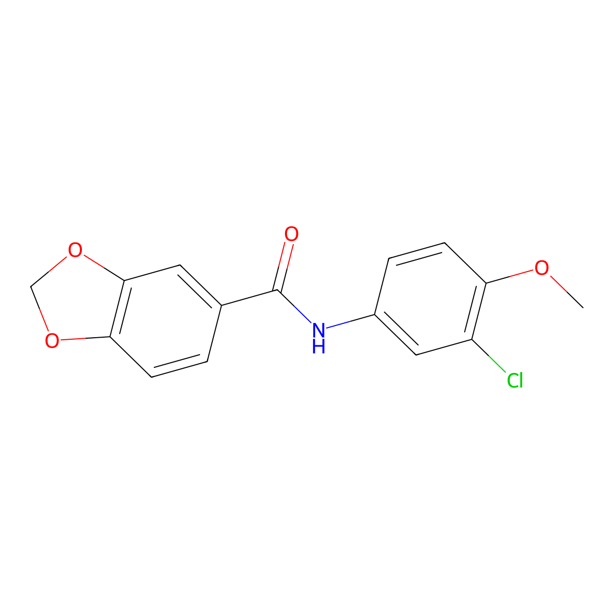 N-(3-Chloro-4-methoxyphenyl)-1,3-benzodioxole-5-carboxamide molecular structure, CAS 785705-20-6